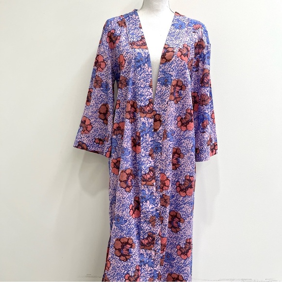 Cleobella Zoya Duster Kimono Organic Cotton Boho Artsy Womens Open Front XS SM - Picture 10 of 15